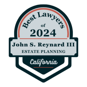 Logo of Best Lawyers of 2024 featuring John S. Reynard III for Estate Planning in California.