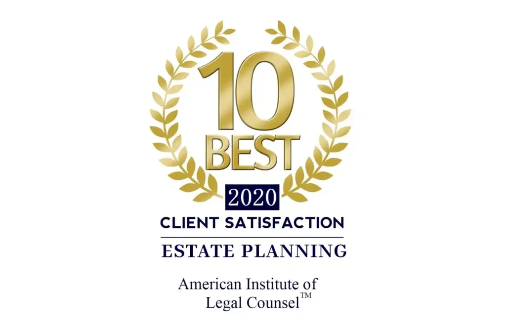 2020 10 Best Estate Planning Client Satisfaction - American Institute Of Legal Counsel award